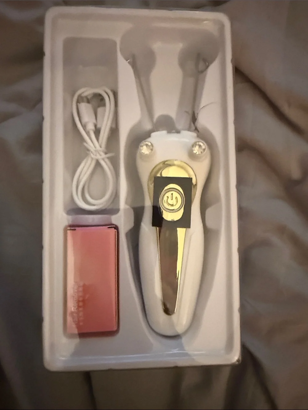 White & Silver Hair remover with USB Charger